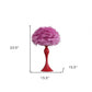 24" Glam Pink Faux Feather and White Metal Table Lamp