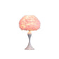 24" Glam Pink Faux Feather and White Metal Table Lamp