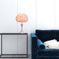 24" Glam Pink Faux Feather and White Metal Table Lamp