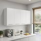 47" White Wood Wall Mounted Accent Chest With Four Doors