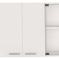 59" White Wood Wall Mounted China Cabinet With Six Doors
