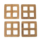 set of four 3.00 " Square Wood Coaster