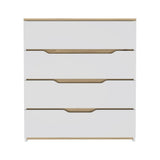 31" Brown And White Wood Four Drawer Dresser
