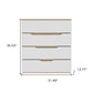 31" Brown And White Wood Four Drawer Dresser