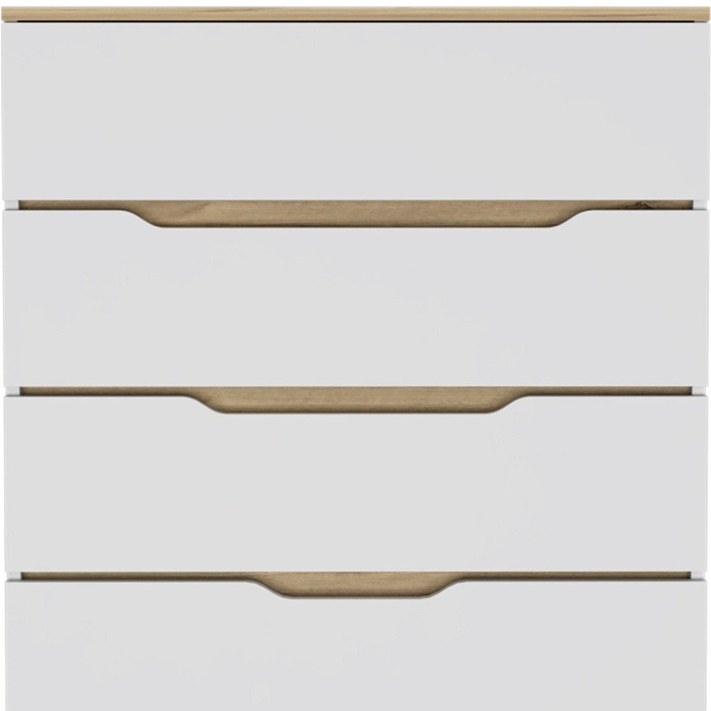 31" Brown And White Wood Four Drawer Dresser