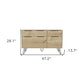 47" Brown And Black Wood Four Drawer Double Dresser