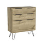 47" Brown And Black Wood Four Drawer Double Dresser