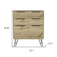 47" Brown And Black Wood Four Drawer Double Dresser