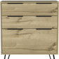 47" Brown And Black Wood Four Drawer Double Dresser