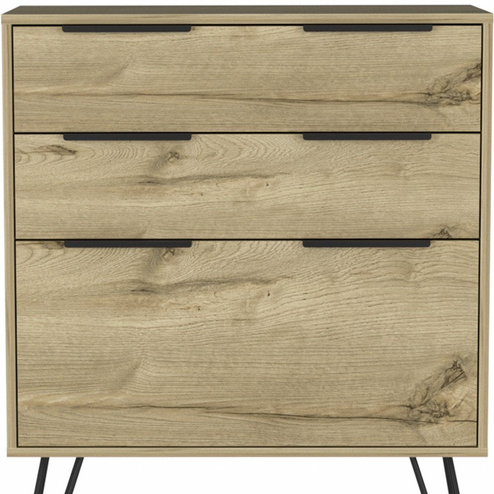 47" Brown And Black Wood Four Drawer Double Dresser