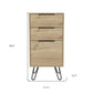 18" Brown And Black Wood Three Drawer Dresser