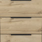18" Brown And Black Wood Three Drawer Dresser