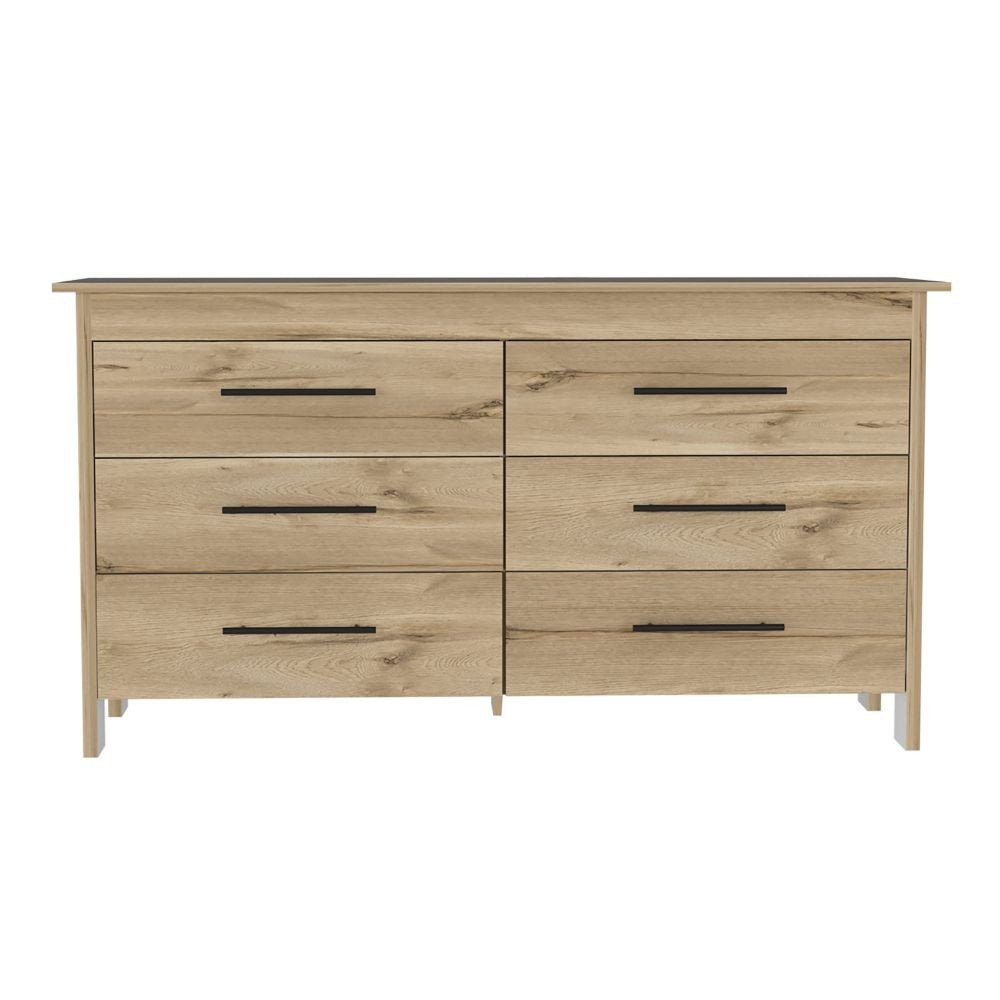 32" Light Gray Six Drawer Double Dresser