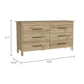 32" Light Gray Six Drawer Double Dresser