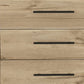 59" Natural and Black Six Drawer Double Dresser