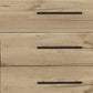59" Natural And Black Wood Six Drawer Double Dresser