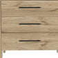 59" Natural And Black Wood Six Drawer Double Dresser