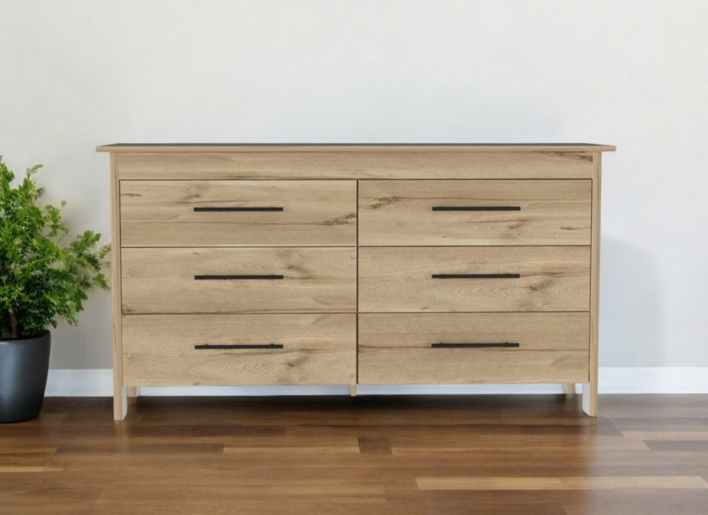 32" Light Gray Six Drawer Double Dresser