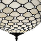 Black and White Tiffany Style Two Light Semi Flush Ceiling Lamp