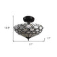 Black and Gray Two Light Tiffany Style Semi Flush Dimmable Ceiling LIght