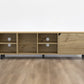 71" Natural Wood Enclosed and Open Storage TV Stand