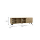 71" Natural Wood Enclosed and Open Storage TV Stand