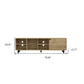 71" Natural Wood Enclosed and Open Storage TV Stand