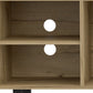 71" Natural Wood Enclosed and Open Storage TV Stand