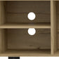 71" Natural Wood Enclosed and Open Storage TV Stand