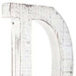 16" Distressed White Wash Wooden Initial Letter D Sculpture