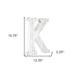 16" White Distressed Wood Letter K Tabletop Sculpture