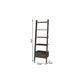 70" Brown Five Tier Ladder Bookcase with A Drawer