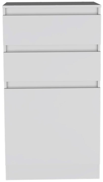 23" White Wood Two Drawer Dresser