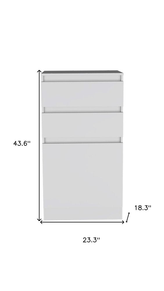 23" White Wood Two Drawer Dresser