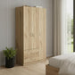 71" Gray And White Wood Two Drawer Combo Dresser