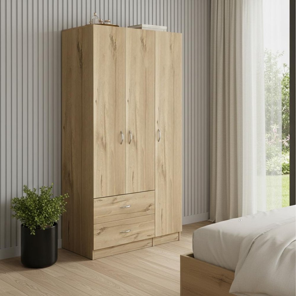 71" Gray And White Wood Two Drawer Combo Dresser