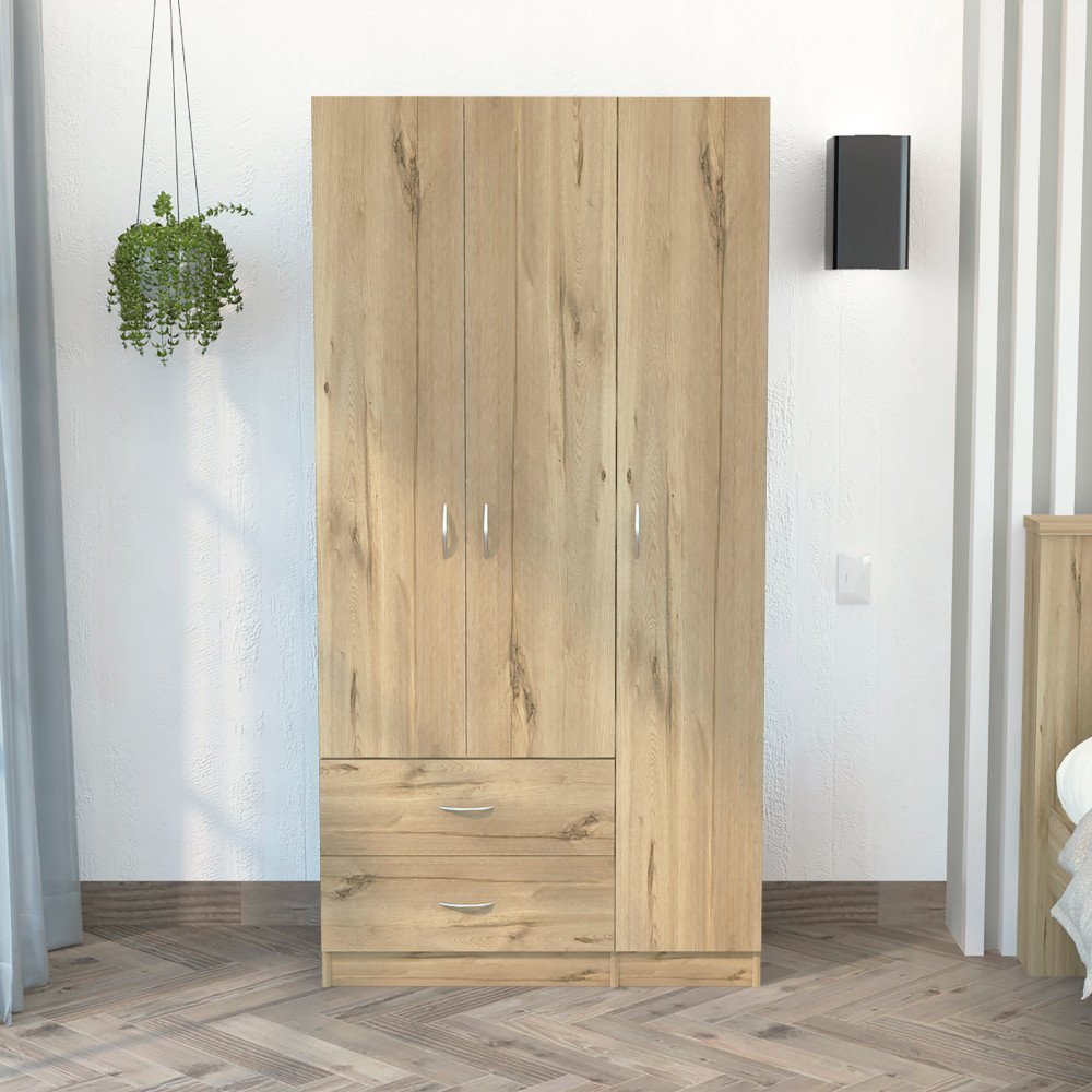 71" White Manufactured Wood Two Drawer Combo Dresser