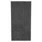 71" Black Wood Two Drawer Combo Dresser