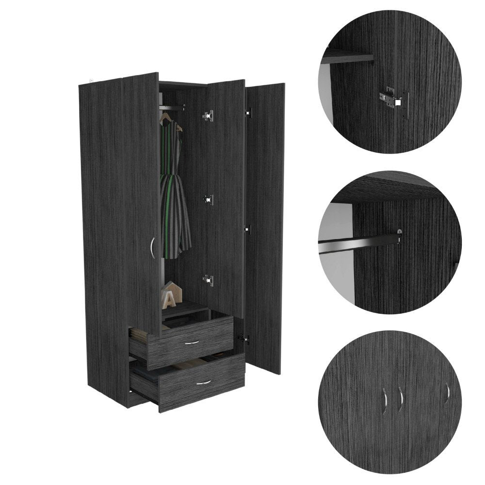 71" Light Oak Manufactured Wood Two Drawer Combo Dresser