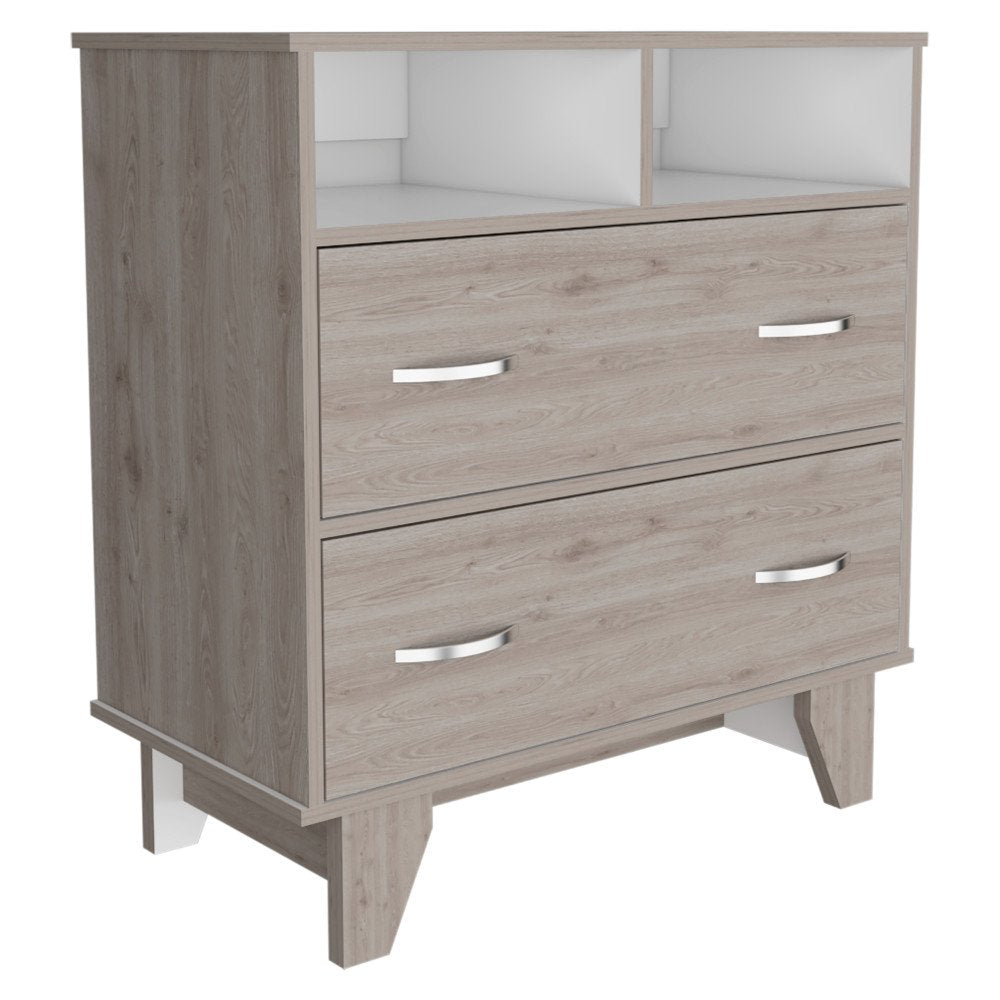 32" Black Manufactured Wood Two Drawer Dresser