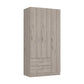 71" Gray And White Wood Two Drawer Combo Dresser