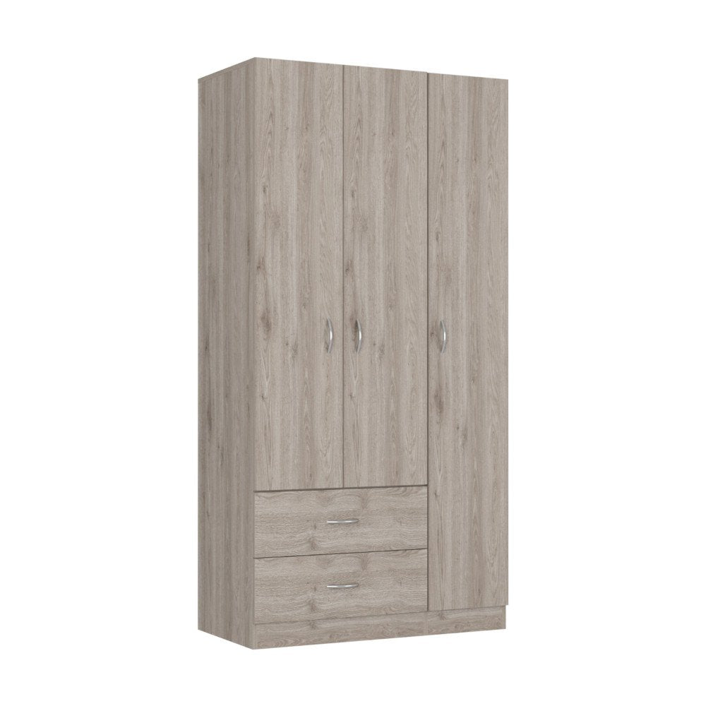 71" Gray And White Wood Two Drawer Combo Dresser