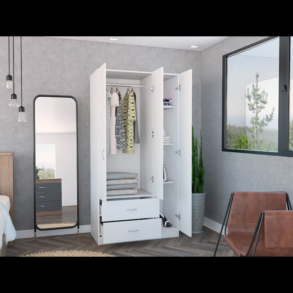 71" Light Oak Manufactured Wood Two Drawer Combo Dresser