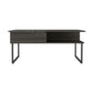 41" Gray And Onyx Metal Lift Top Coffee Table With Two Shelves