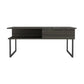 41" Gray And Onyx Metal Lift Top Coffee Table With Two Shelves