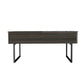 39" Espresso And Black Metal Lift Top Coffee Table With Drawer