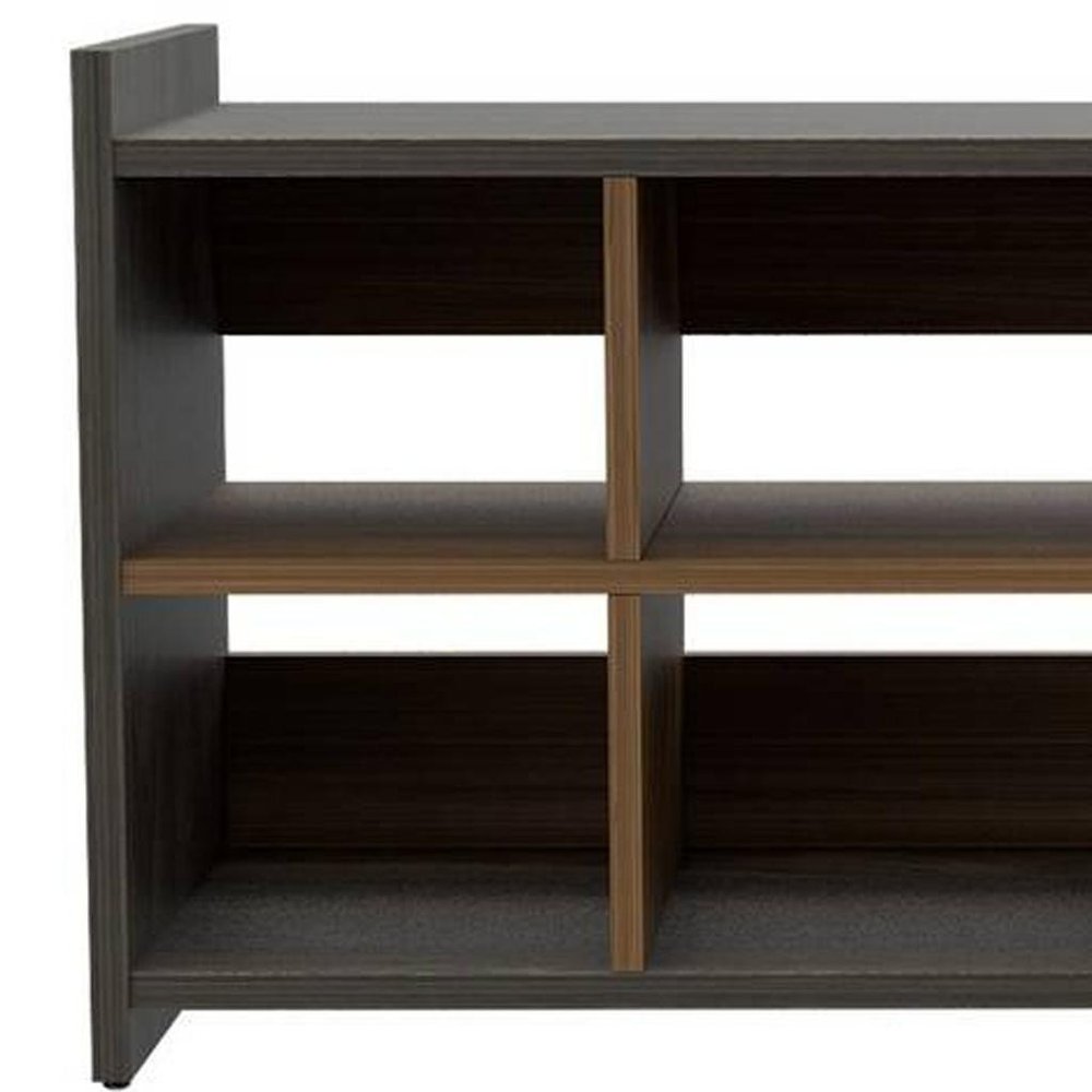 Dark Brown Ten Pair WoodShoe Rack