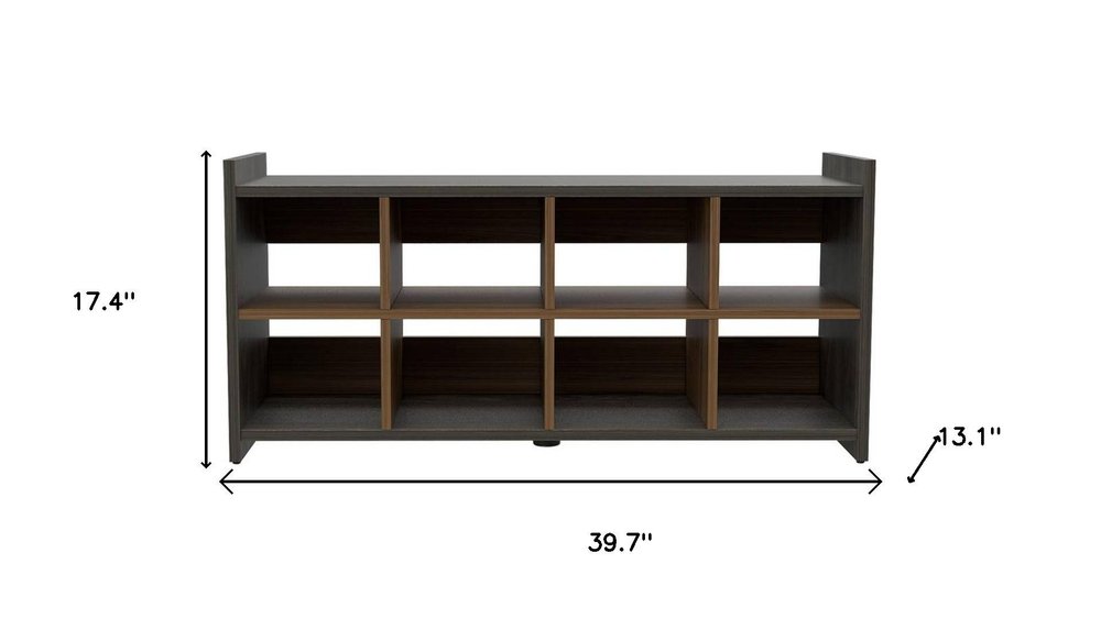 Dark Brown Ten Pair WoodShoe Rack