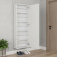 White Ten Pair Wall Mounted WoodShoe Rack
