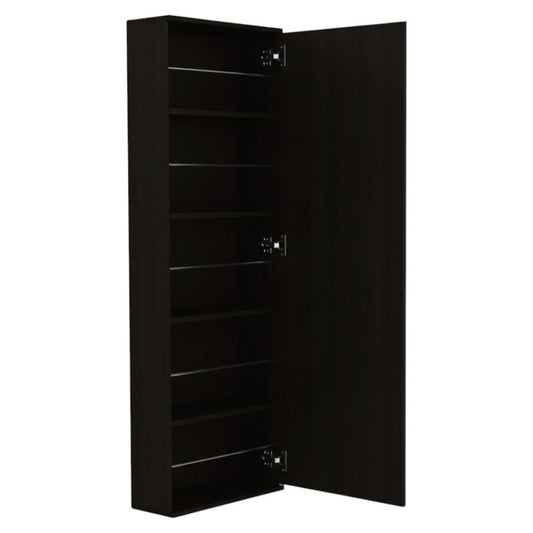 Dark Brown Ten Pair Wall Mounted WoodShoe Rack